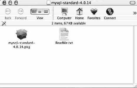 Установка и запуск MySQL для Mac OS X