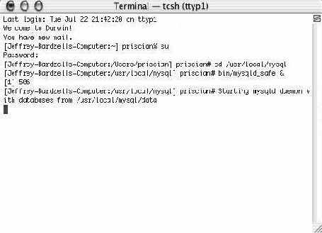 Установка и запуск MySQL для Mac OS X