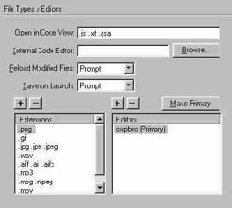 Рисунок Раздел File Types/Editors